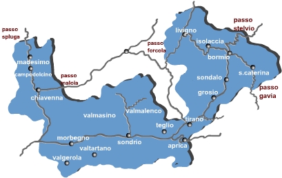 Cartina della Valtellina